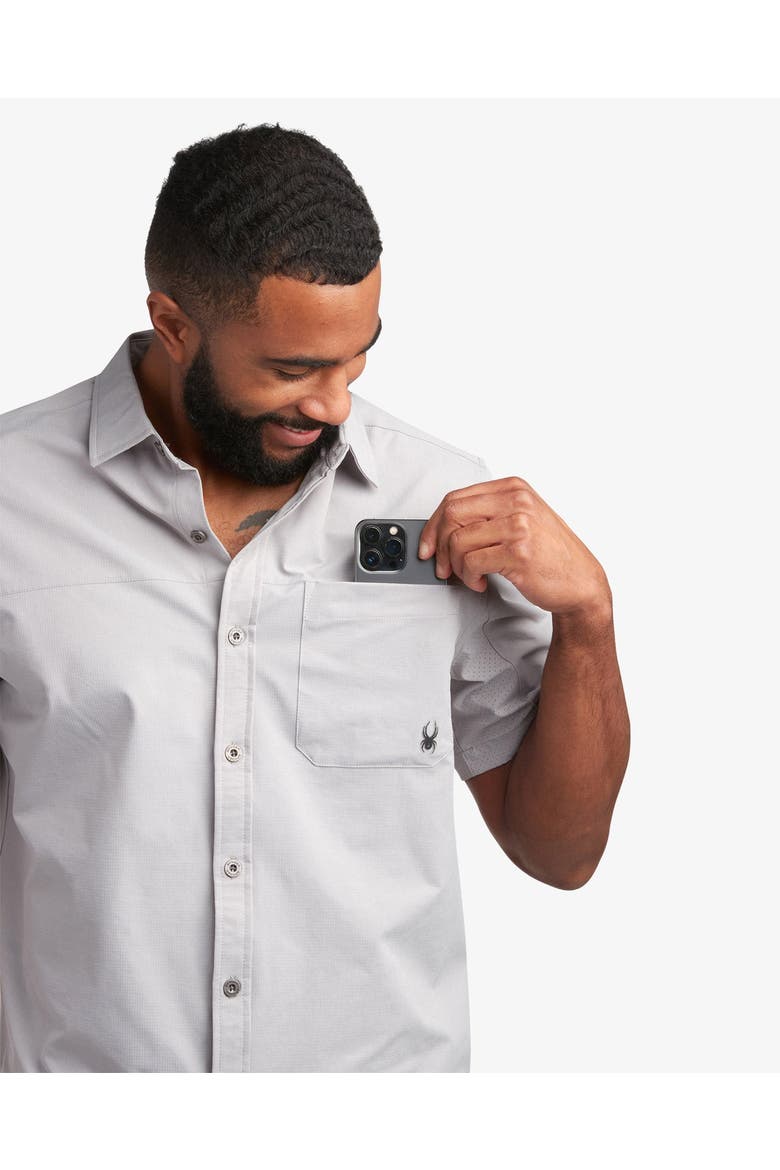 Men Short Sleeve Ripstop, Alternate, color, Pewter
