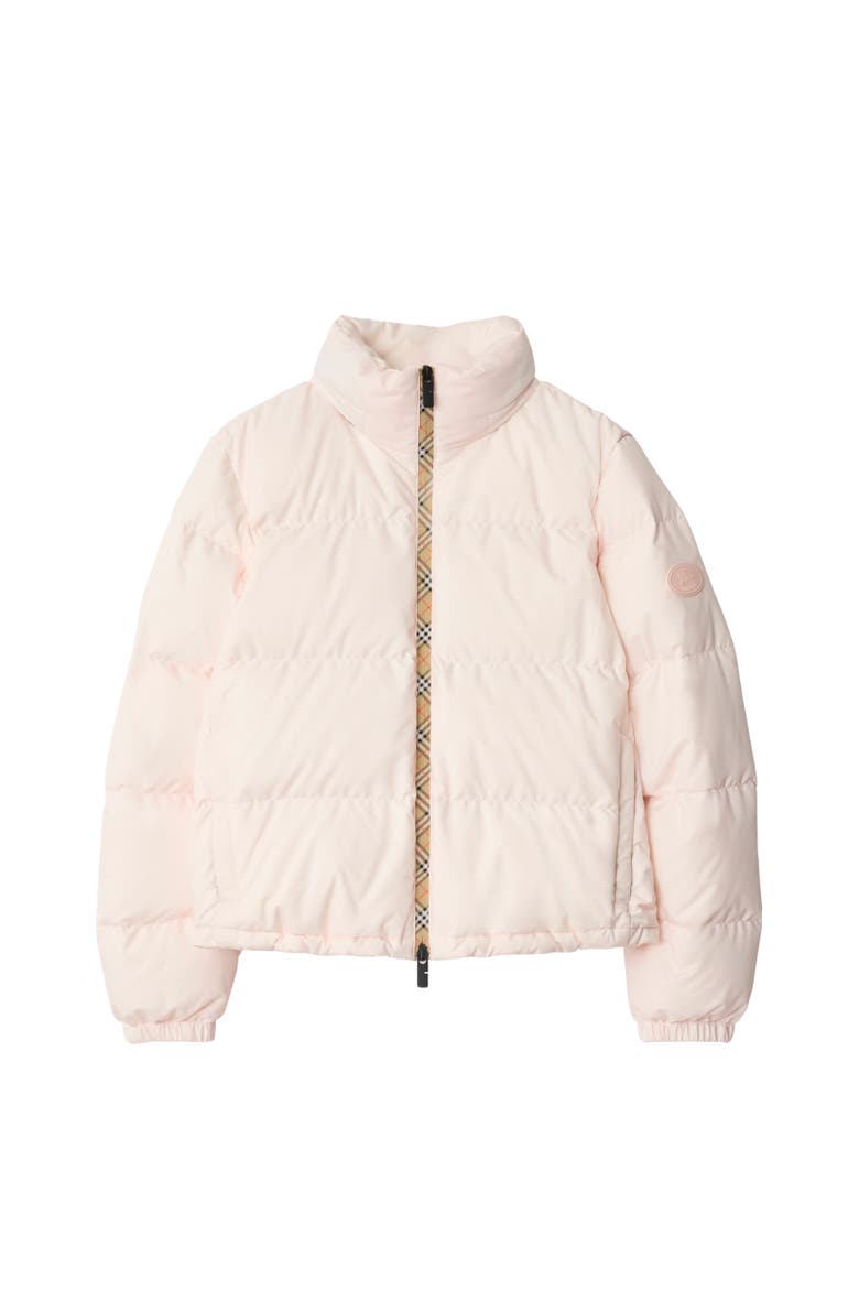 Check Trim Ambleside Puffer Jacket, Alternate, color, Flora pink