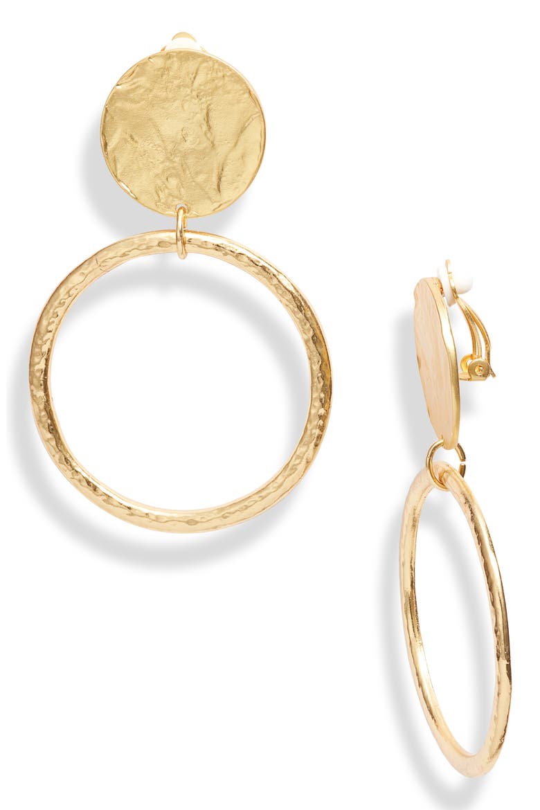 Statement Clip Earrings, Main, color, GOLD