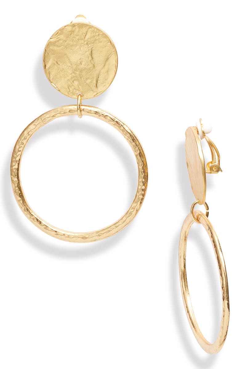 Karine Sultan Statement Clip Earrings, Main, color, Gold