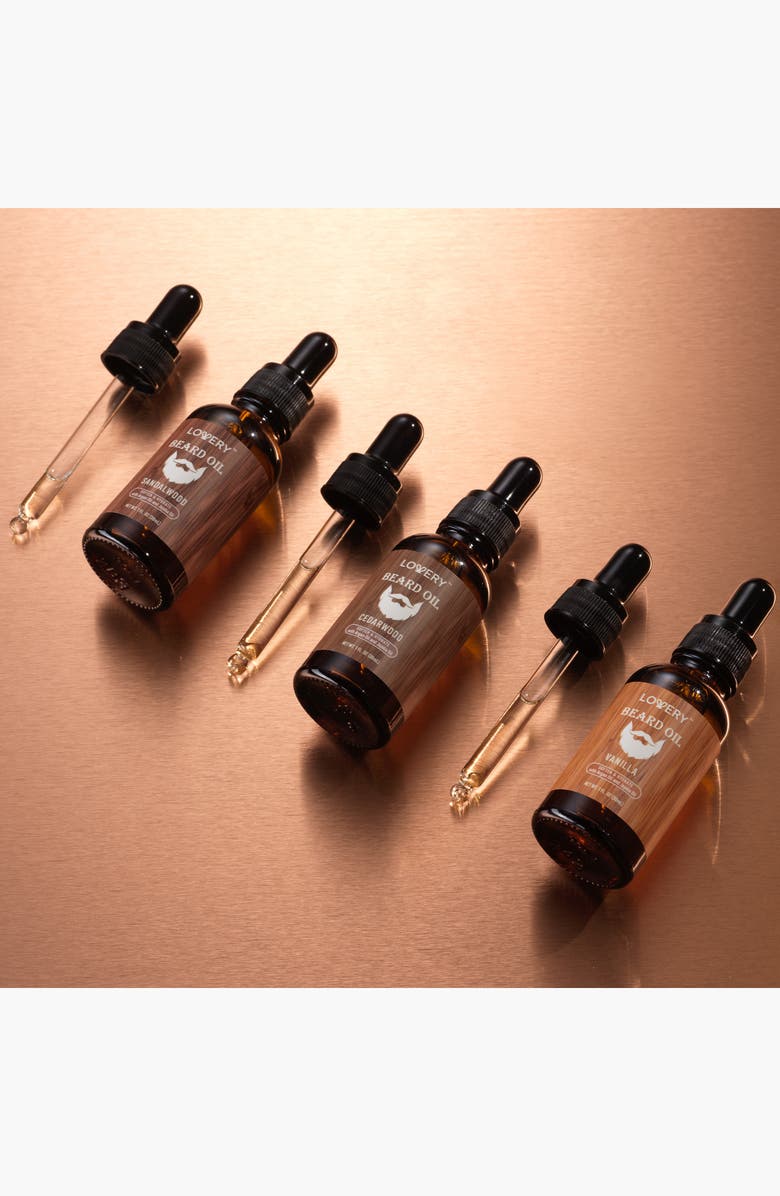 Lovery 3-Pack Beard Oil Gift Set with Argan Oil and Jojoba Oil, Alternate, color, NO COLOR