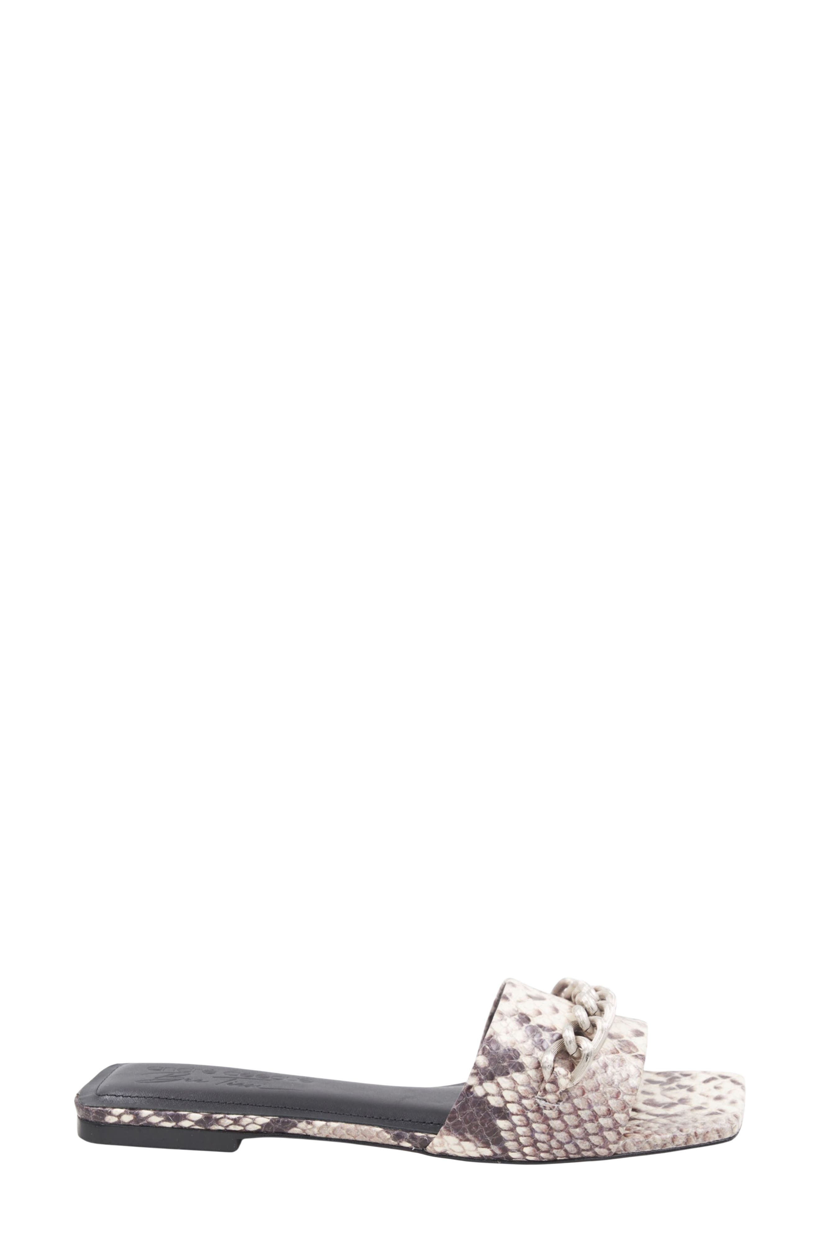 Alia Chain Slide Sandal, Alternate, color, PYTHON LEATHER