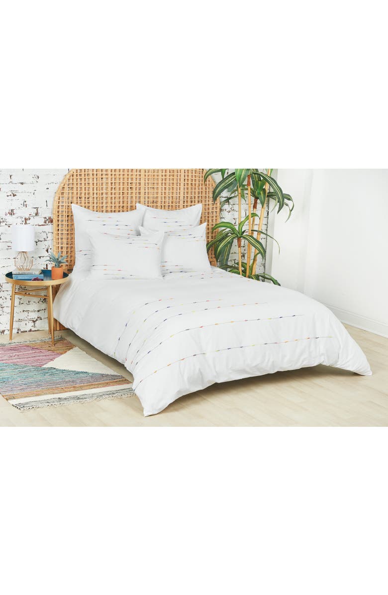 carol & frank Raina Queen Duvet Cover, Main, color, White