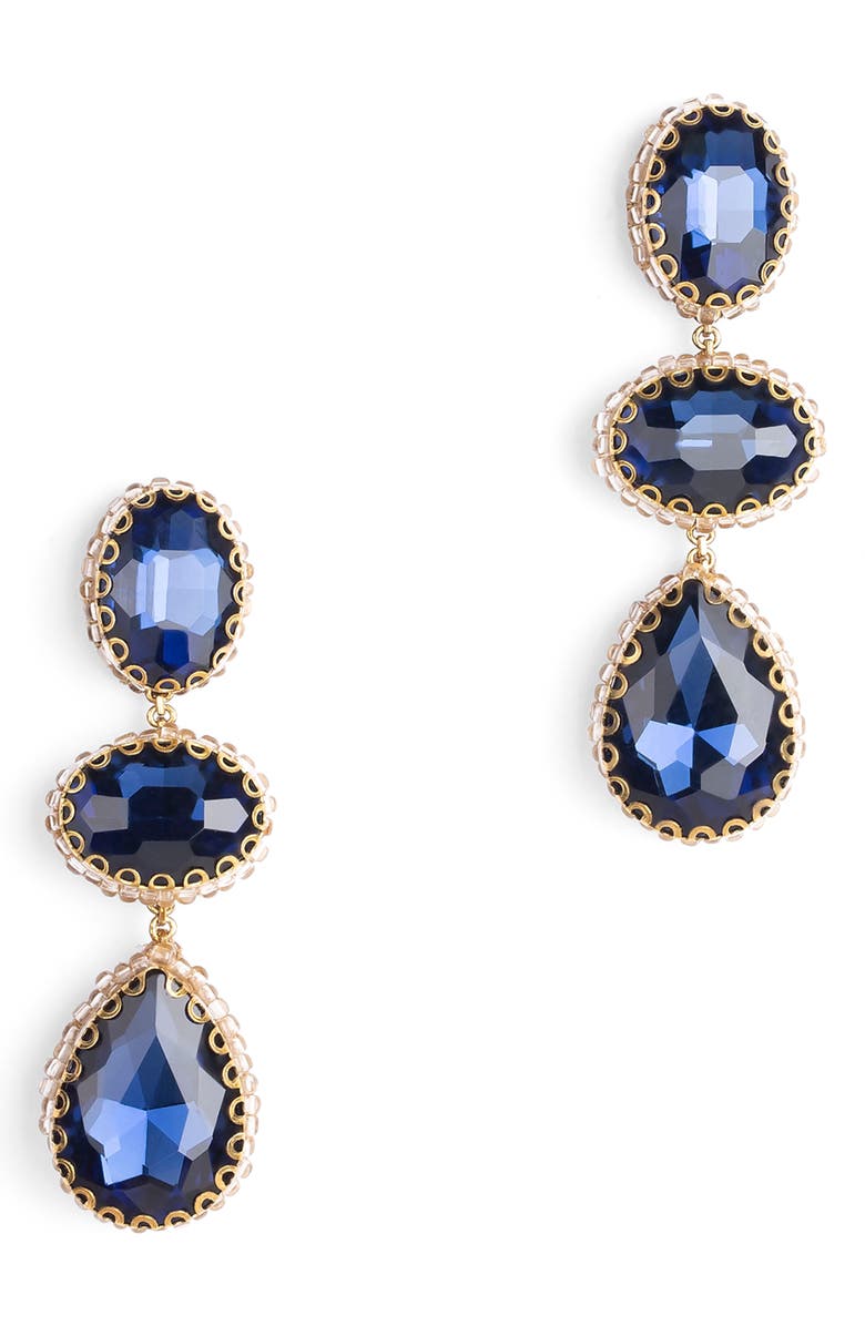 Deepa Gurnani Hadlee Drop Earrings, Main, color, Sapphire