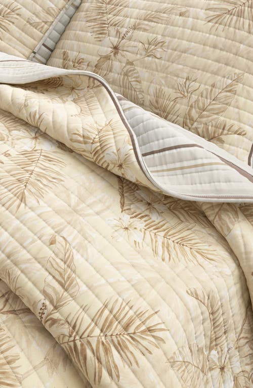 Woven & Weft Tropical Floral Cotton Quilt & Sham Set In Sand Floral