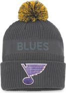 FANATICS Men's Fanatics Branded Charcoal St. Louis Blues Authentic Pro Home Ice Cuffed Knit Hat with Pom