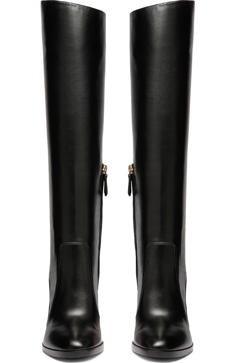 Santoni Women's leather high-heel boot, Alternate, color, Black