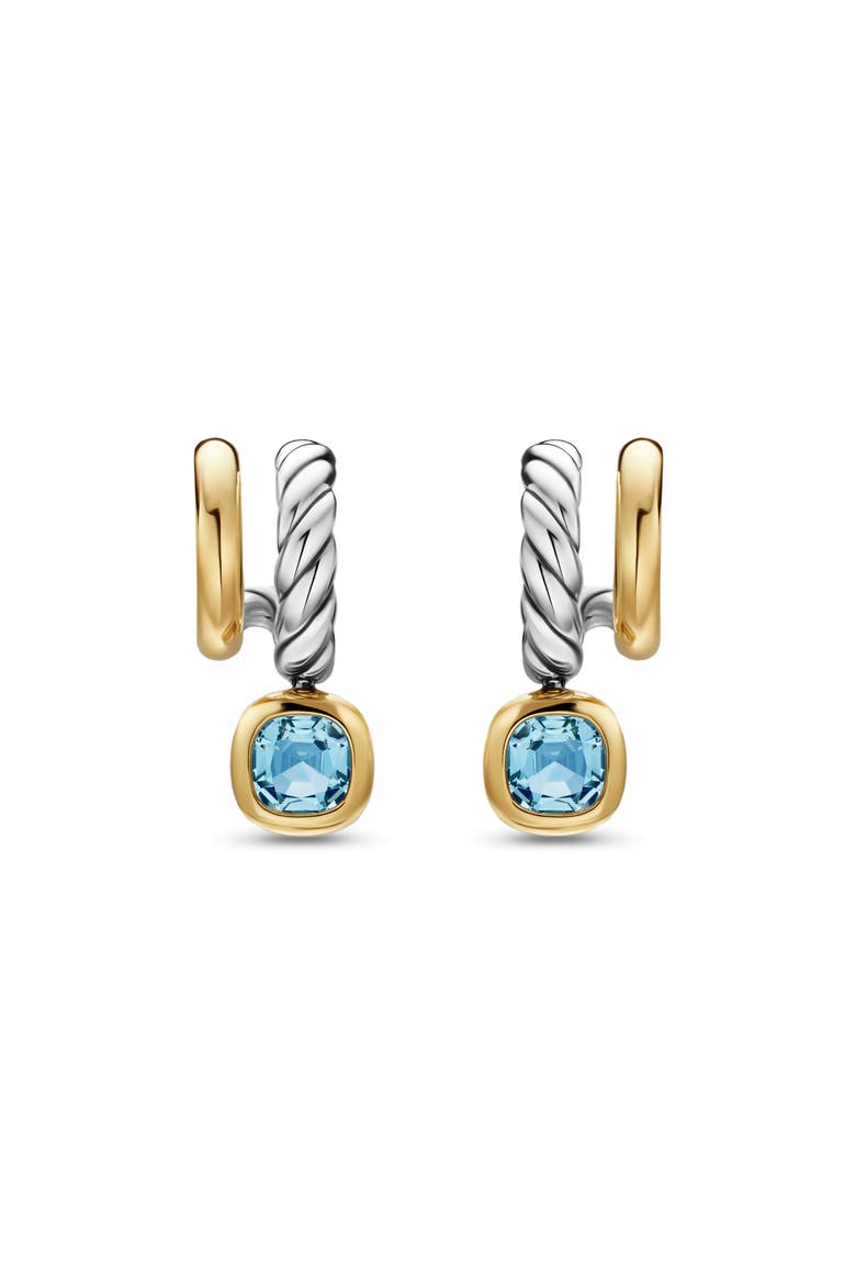 Mercer® Color Two-Row Drop Earrings, 19.5mm, Main, color, SKY BLUE TOPAZ