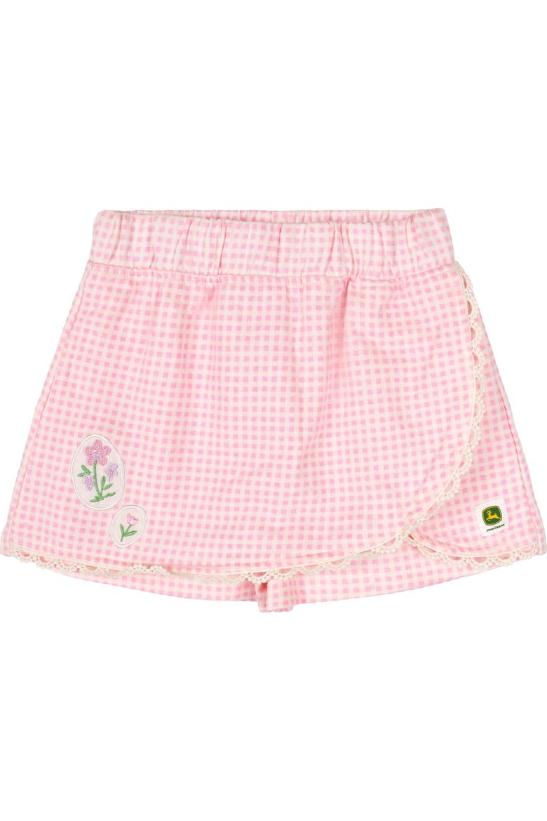 T-Shirt and Wrap Bottoms Set, Alternate, color, Pink Gingham