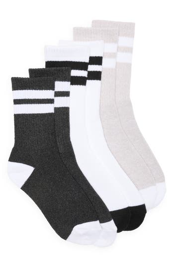 90 Degree By Reflex 3-pack Rib Crew Socks In Multi