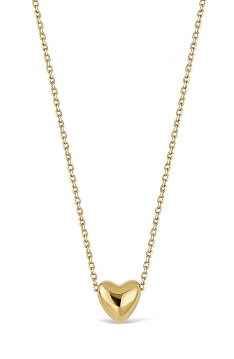 14K Gold Puffy Heart Pendant Necklace