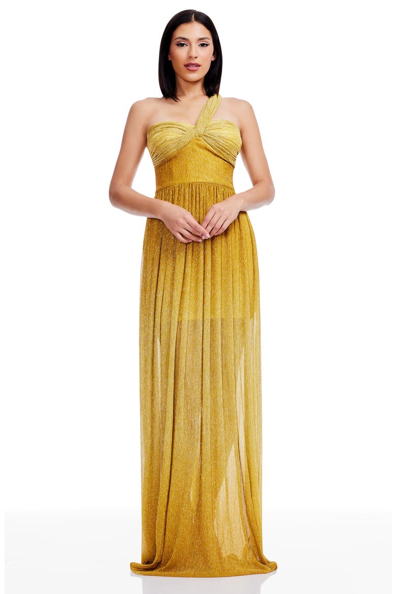 Idalia Metalllic Ombré One-Shoulder Gown, Alternate, color, GOLDEN HAZE