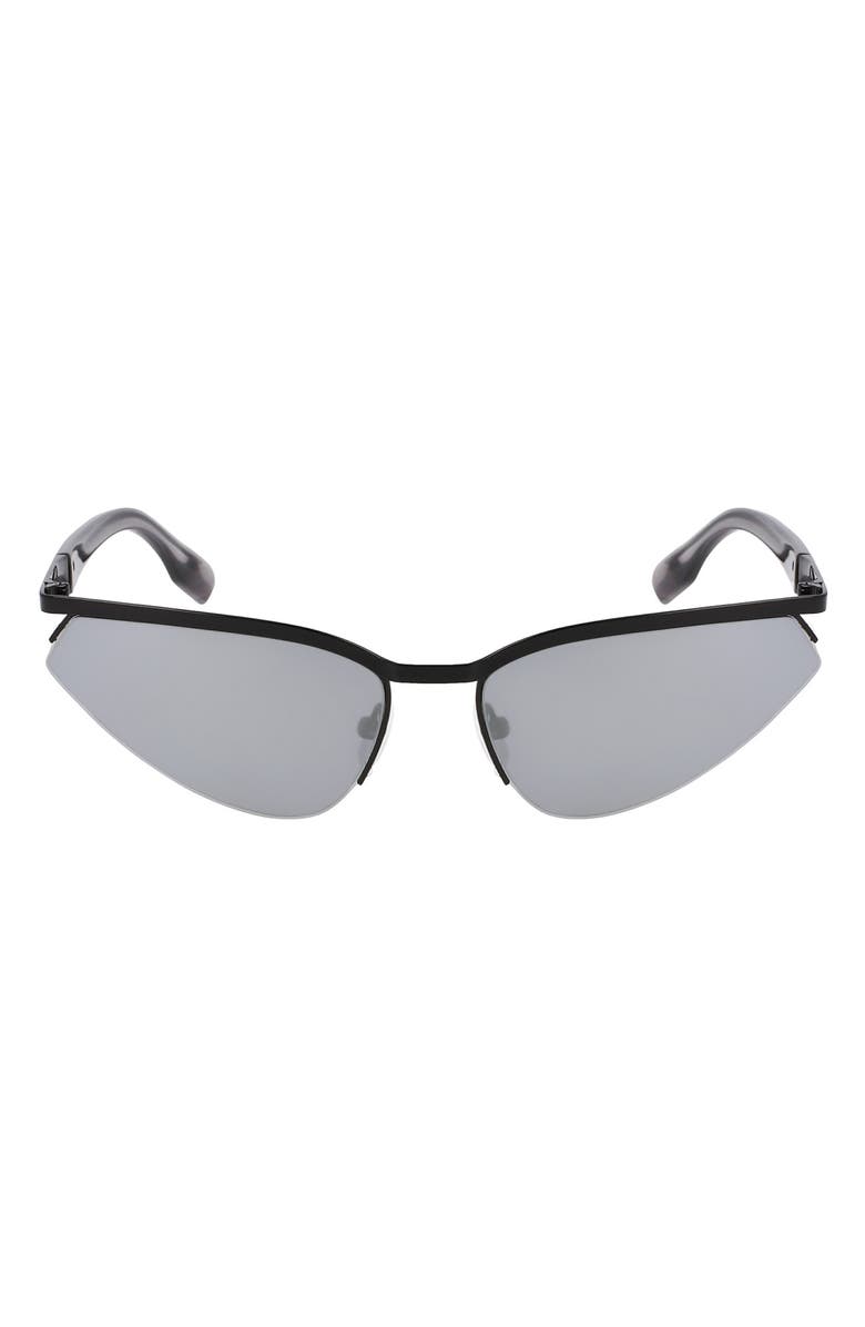 KARL LAGERFELD 61mm Modified Rectangular Sunglasses, Main, color, Black