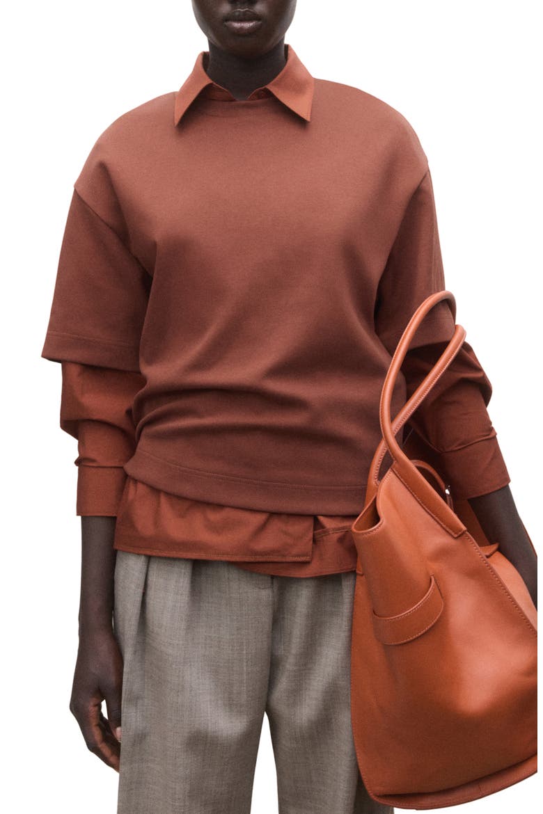 Cotton Blend T-Shirt, Main, color, RUSSET