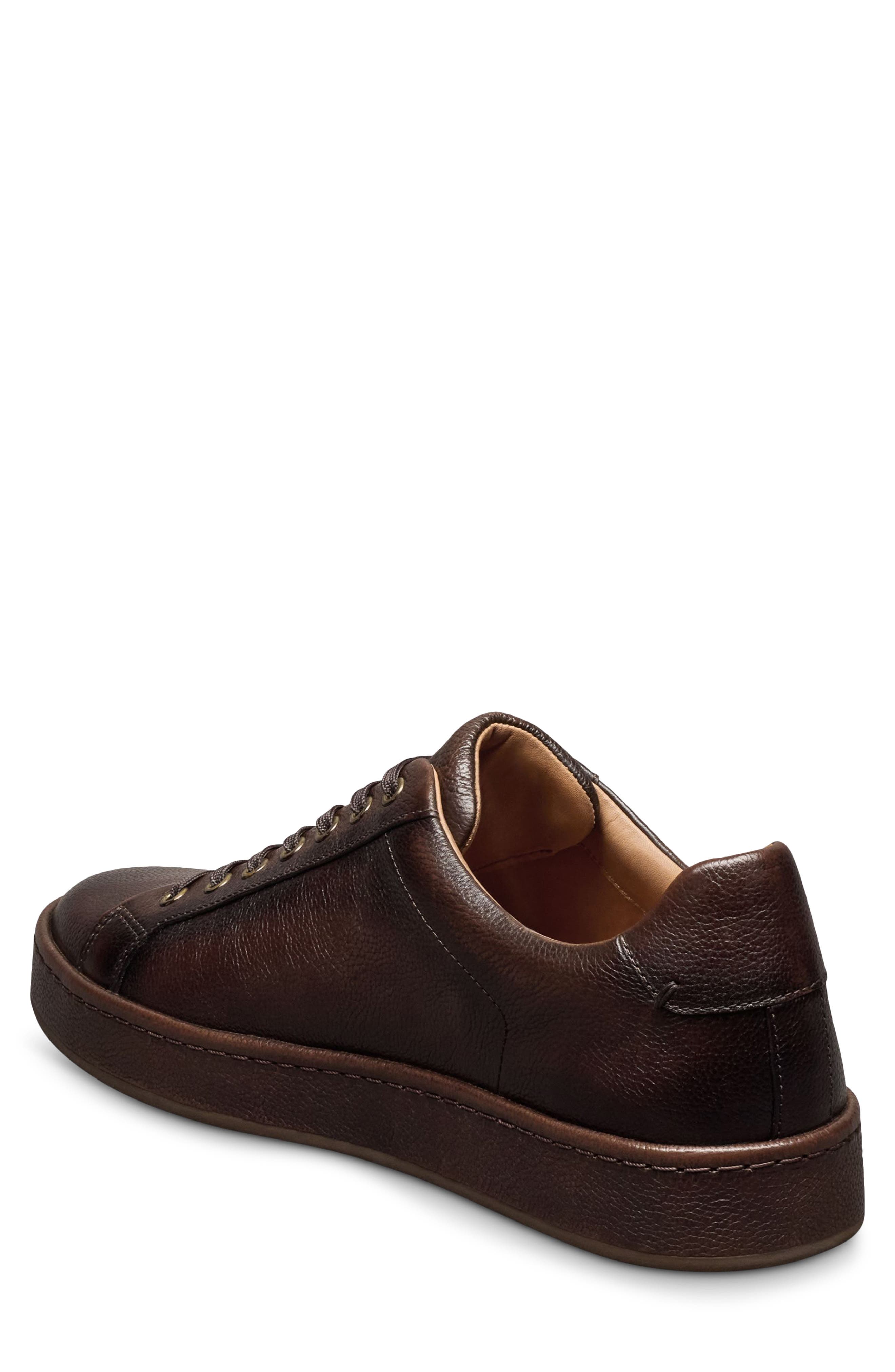 Barnes Leather Sneaker, Alternate, color, DARK BROWN GRAIN