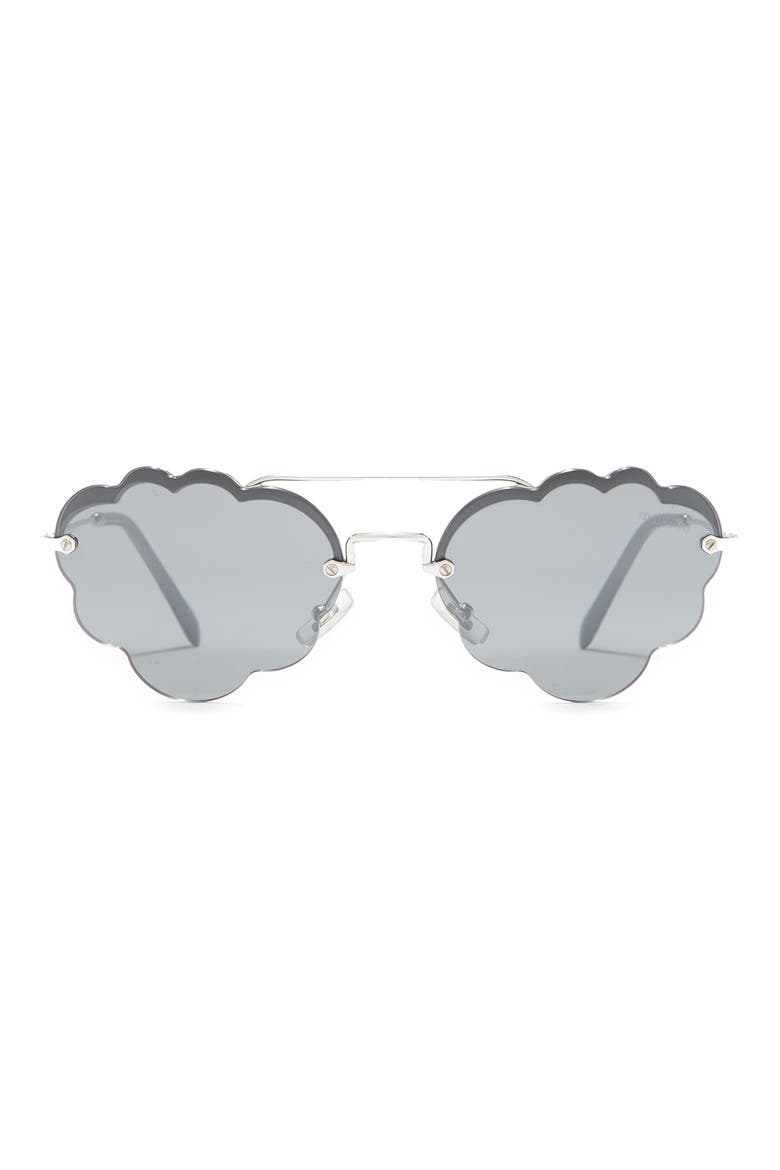 58mm Irregular Fashion Sunglasses, Main, color, SILVER