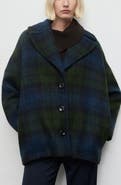 MANGO Check Print Oversize Coat