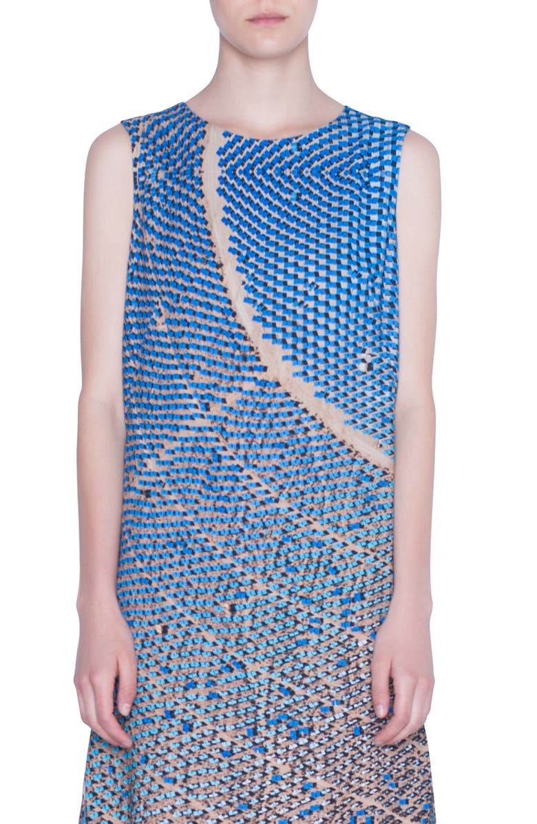 Akris punto Solar Plants Print Sleeveless Shift Dress, Alternate, color, 