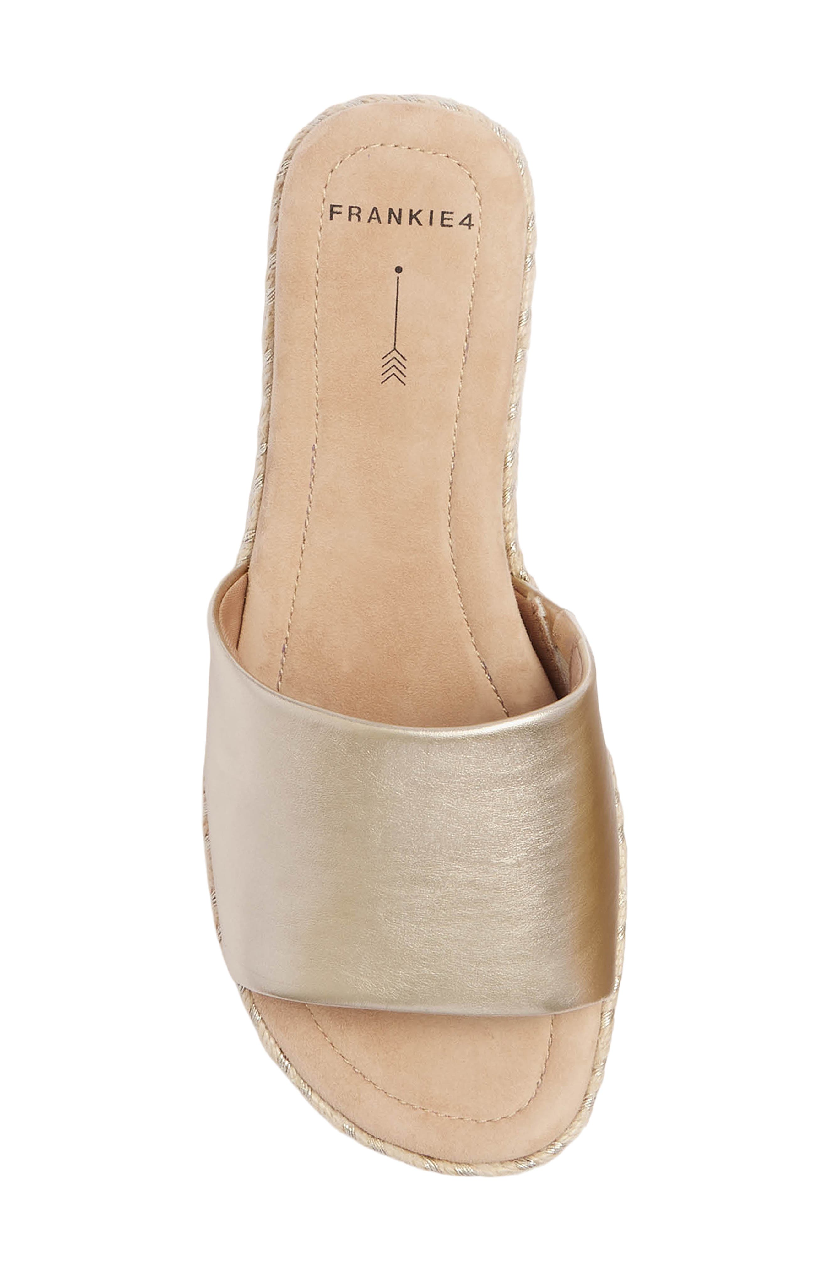 Lucia Espadrille Platform Slide Sandal, Alternate, color, GOLD TUMBLED