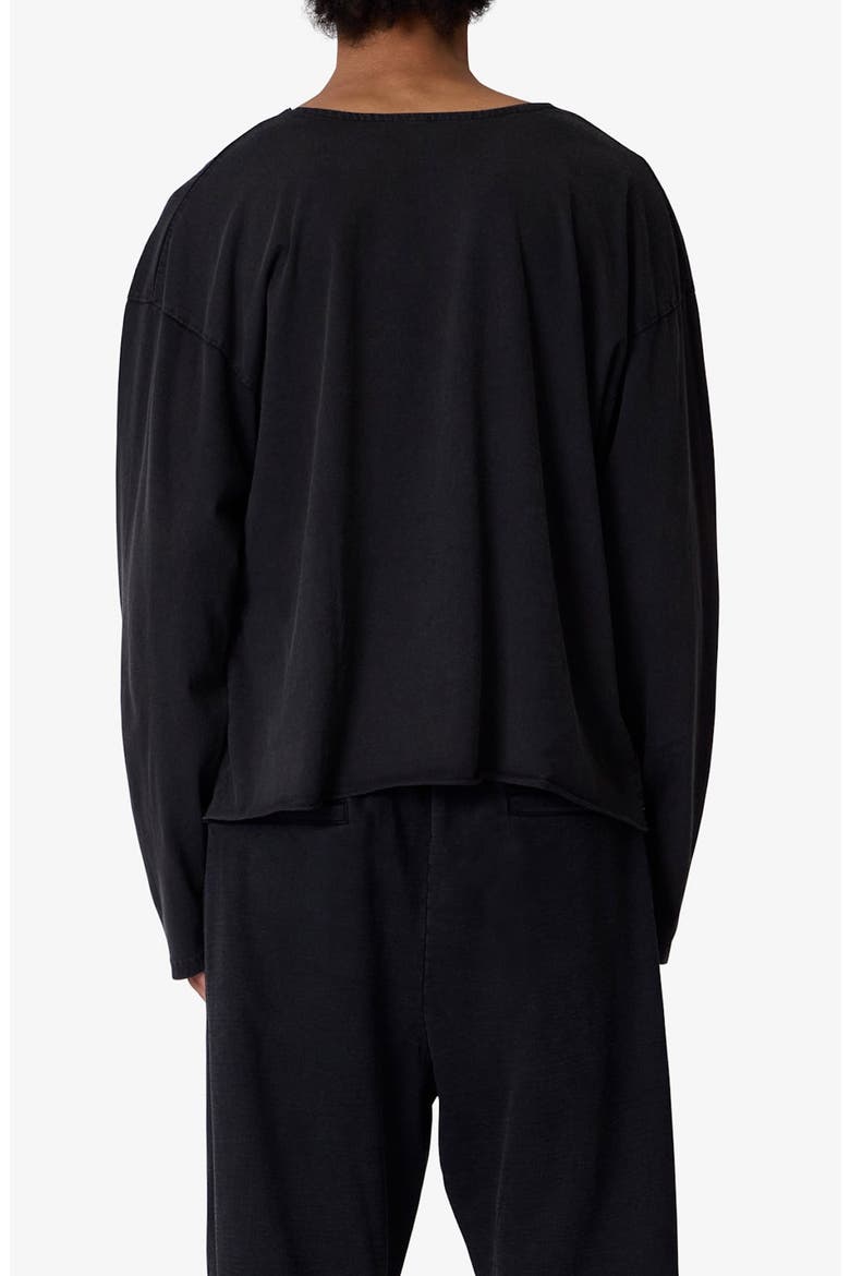Raw Hem Oversize Long Sleeve T-Shirt, Alternate, color, WASHED BLACK