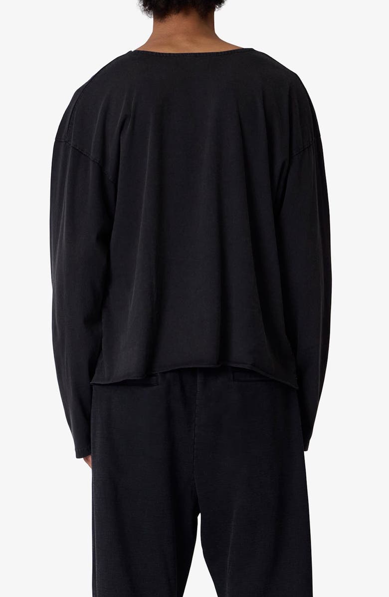 mnml Raw Hem Oversize Long Sleeve T-Shirt, Alternate, color, Washed Black