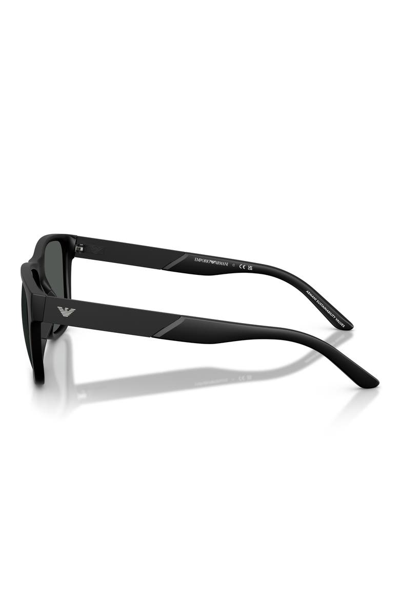 57mm Polarized Square Sunglasses, Alternate, color, MATTE BLACK / DARK GREY