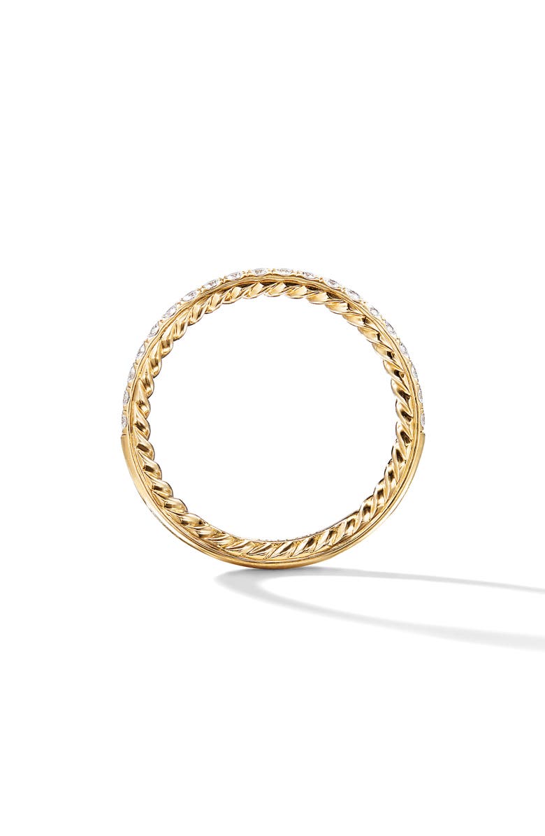 David Yurman DY Eden Partway Band Ring in 18K Yellow Gold with Pavé Diamonds, Alternate, color,