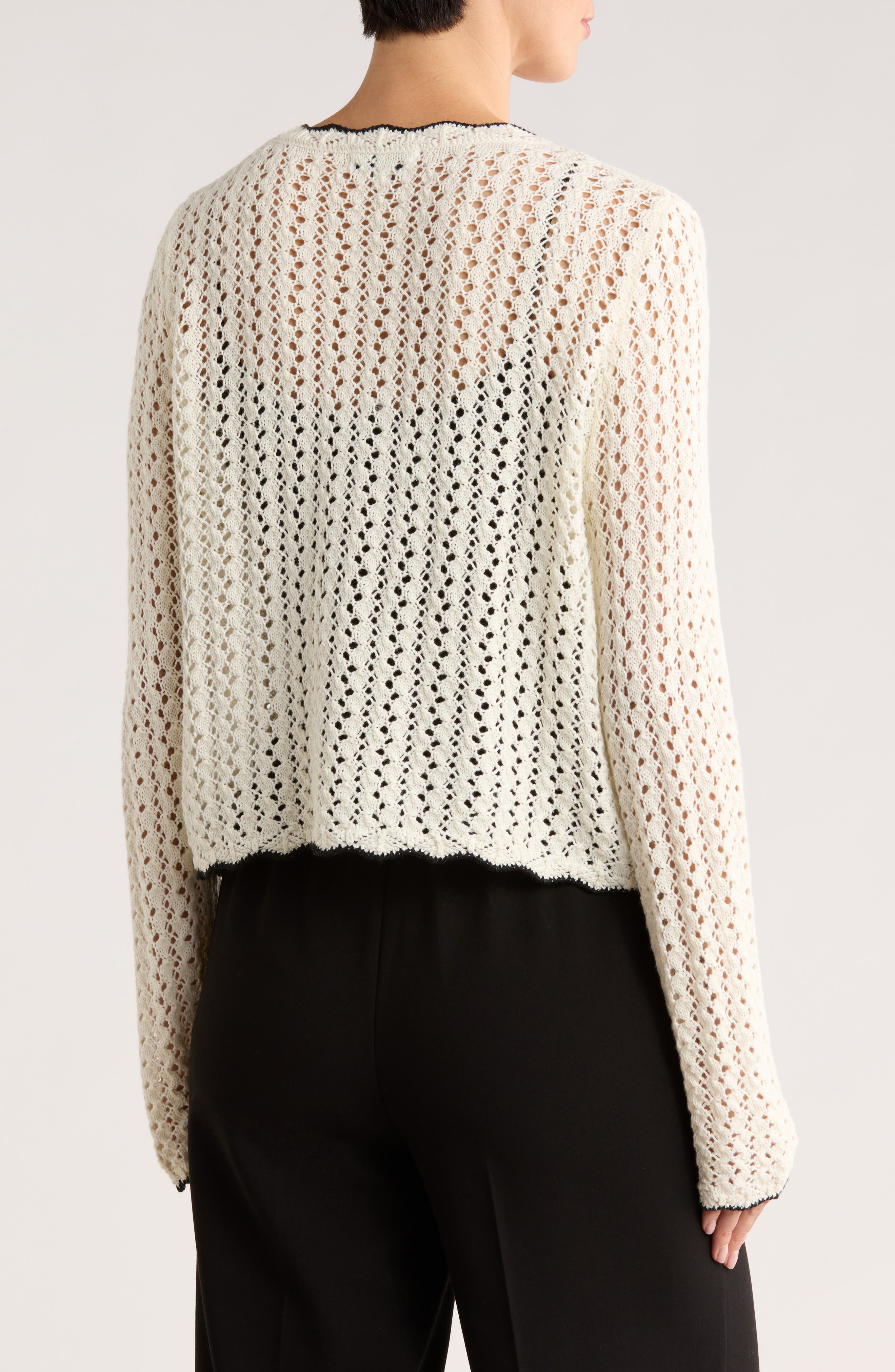 Scallop Edge Open Stitch Cardigan - image 4