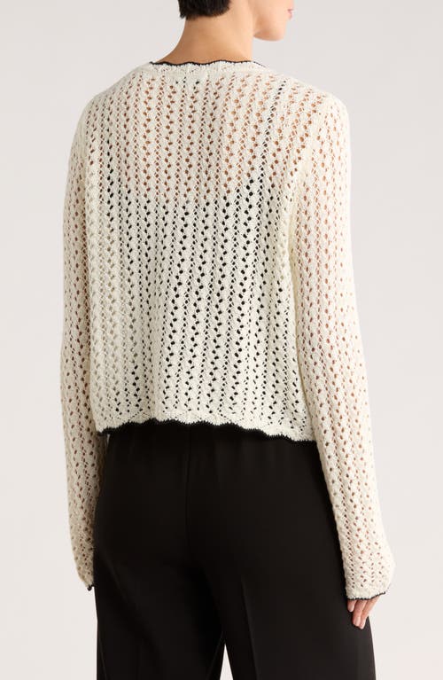 Gemma + Jane Scallop Edge Open Stitch Cardigan In Multi