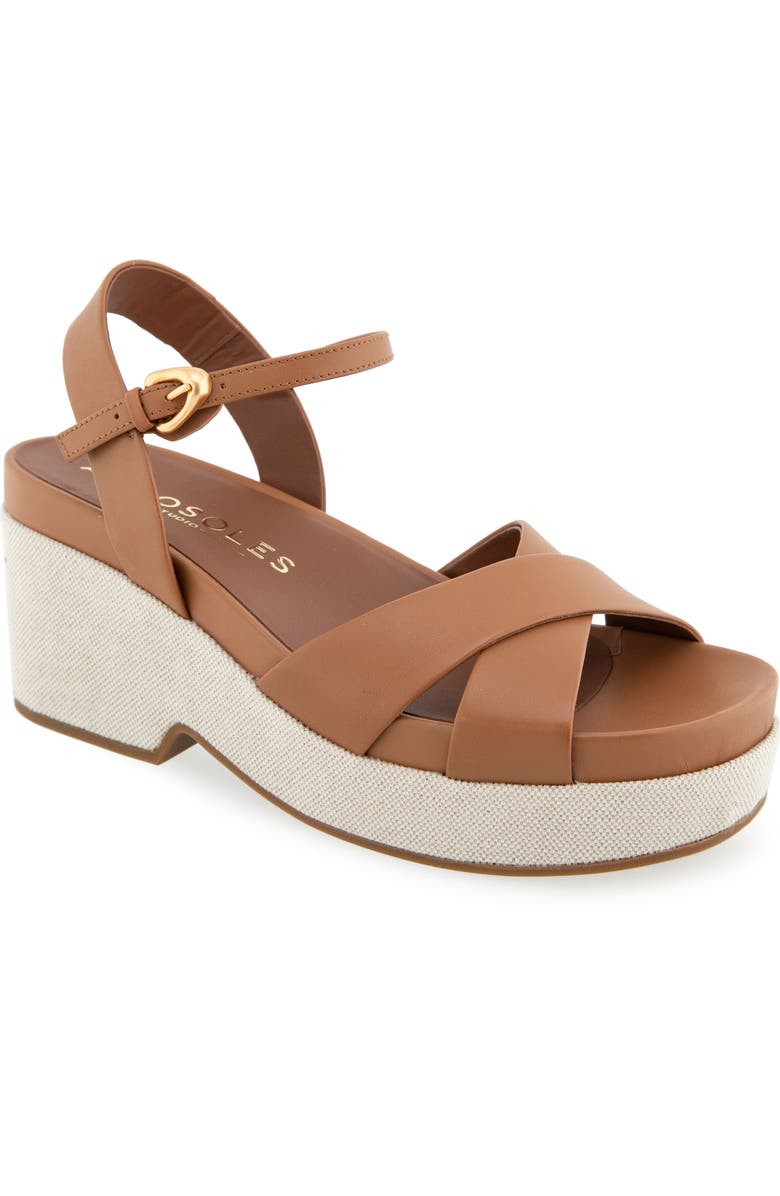 Aerosoles Chabella Platform Sandal, Main, color, Tan Leather