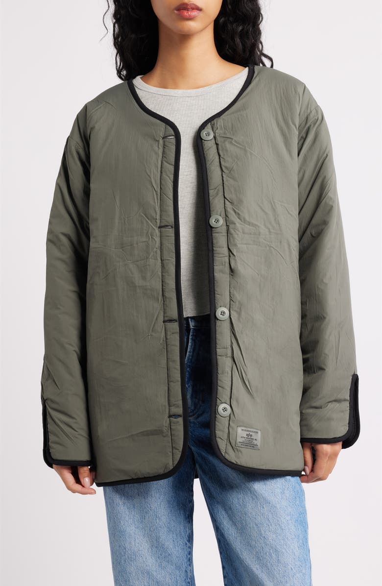 Alpha Industries Reversible ALS/92 Mod Quilted Liner Jacket, Alternate, color, Black