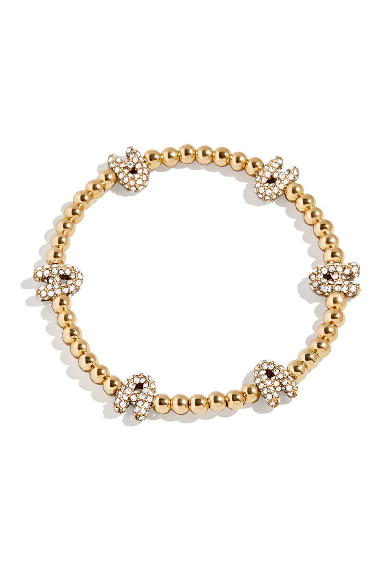 Pavé Pisa Station Beaded Bracelet, Main, color, GOLD A