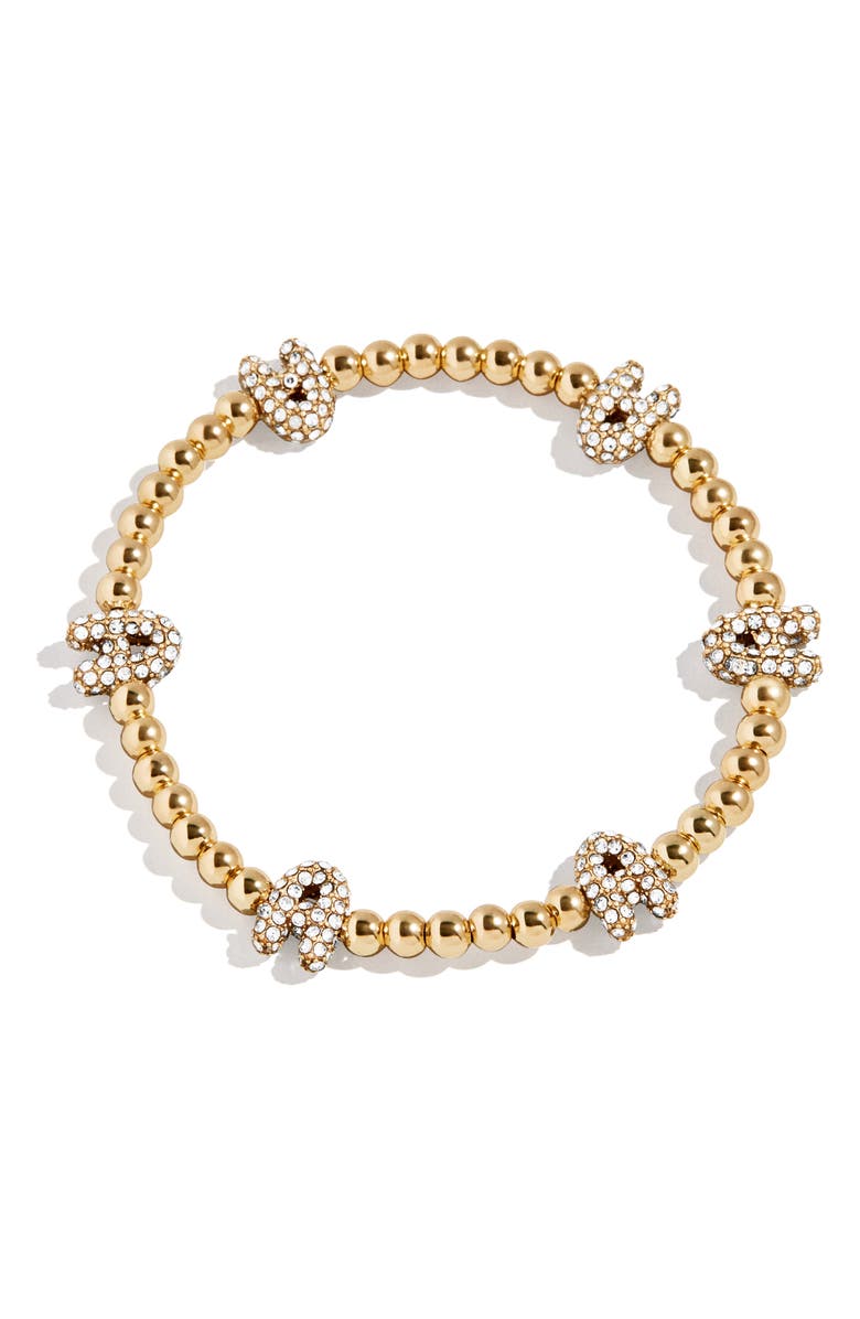 BaubleBar Pavé Pisa Station Beaded Bracelet, Main, color, Gold A