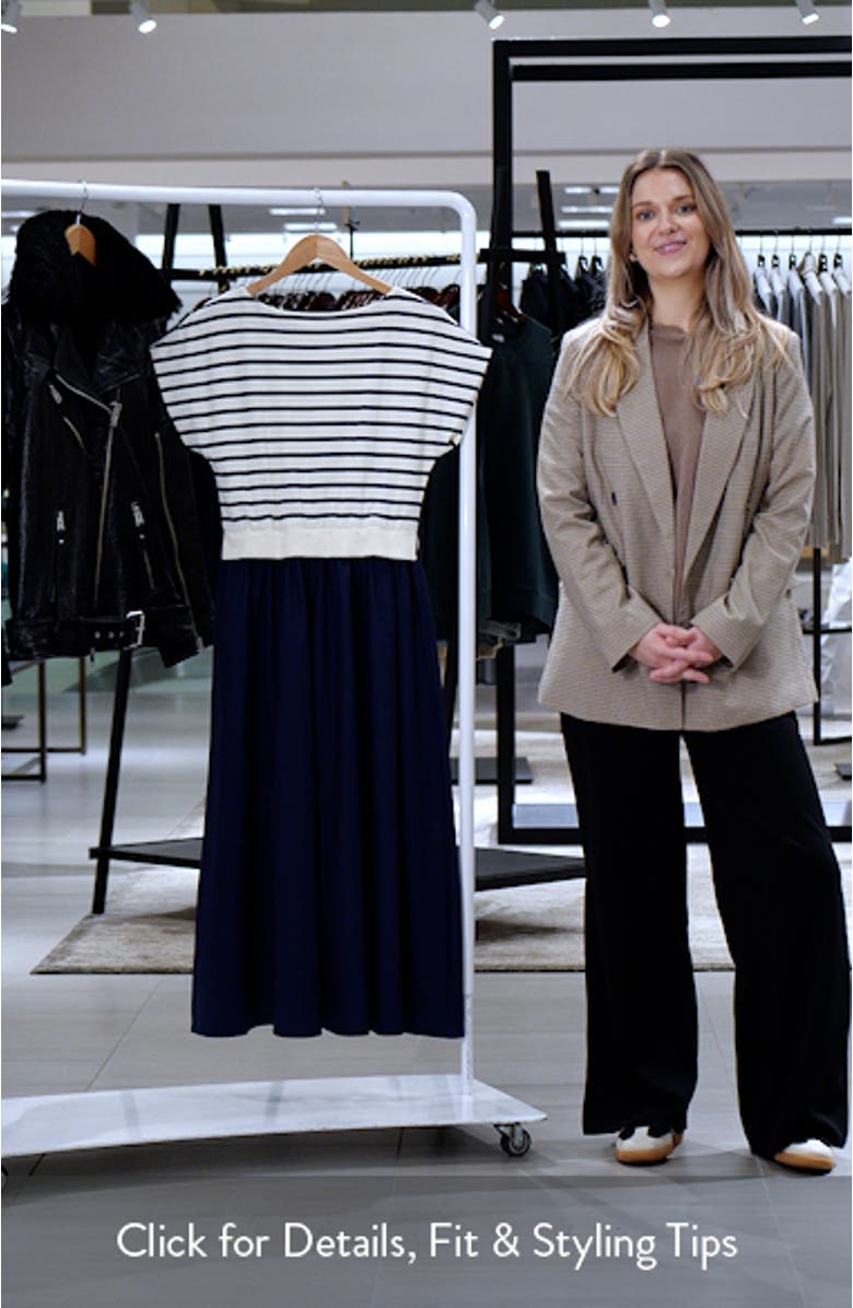 Twofer Stripe Cotton Midi Dress, sales video thumbnail