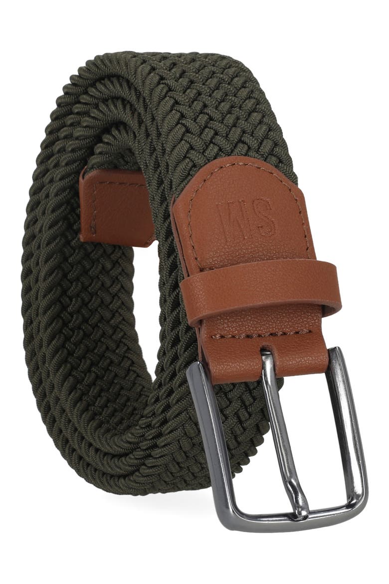 35mm Woven Stretch Belt, Main, color, OLIVE