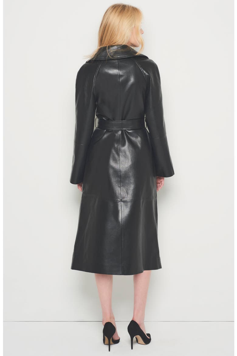 Miller Recycld Leather Trench Coat, Alternate, color, Black