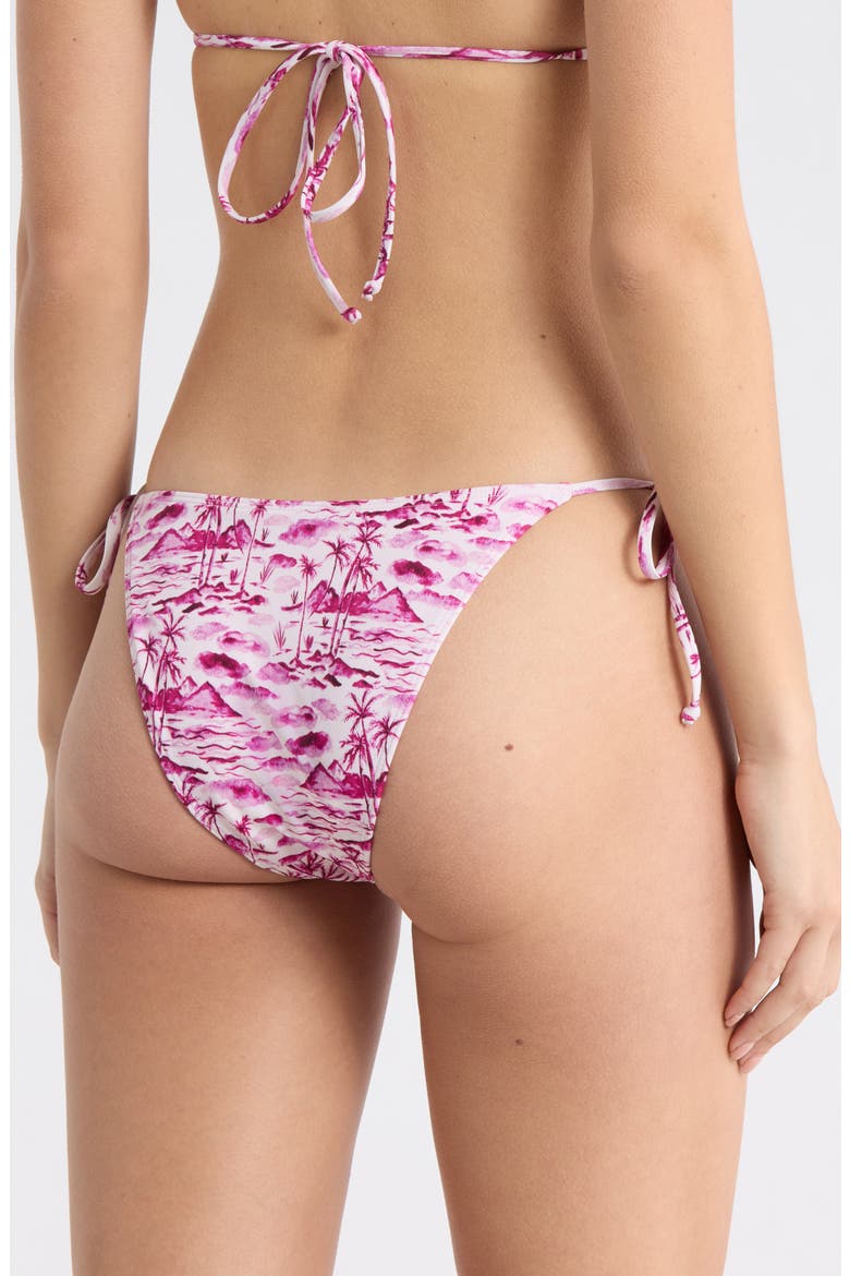 High Cut Side Tie Bikini Bottoms, Alternate, color, PINK