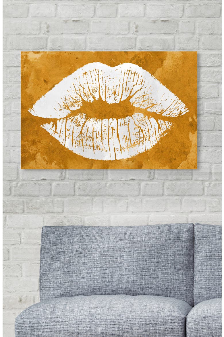 Solid Kiss Ochre Canvas Wall Art, Alternate, color, OCHRE