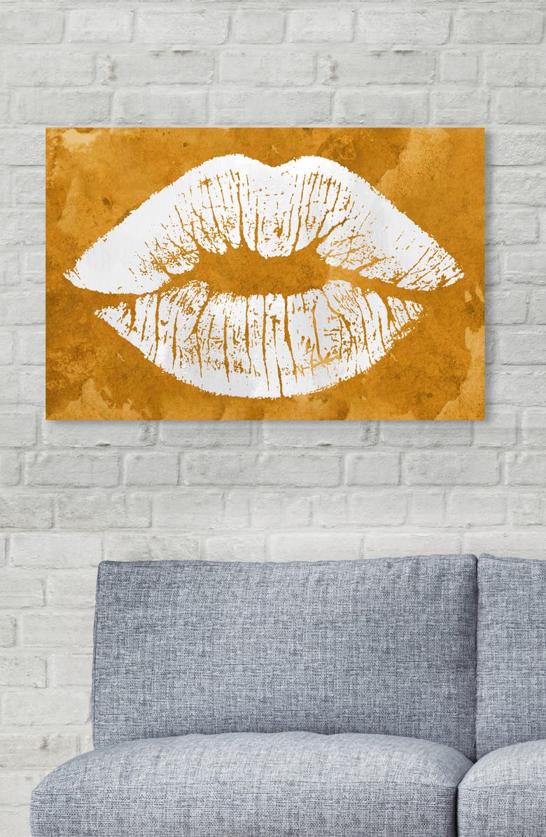 Oliver Gal Solid Kiss Ochre Canvas Wall Art, Alternate, color,