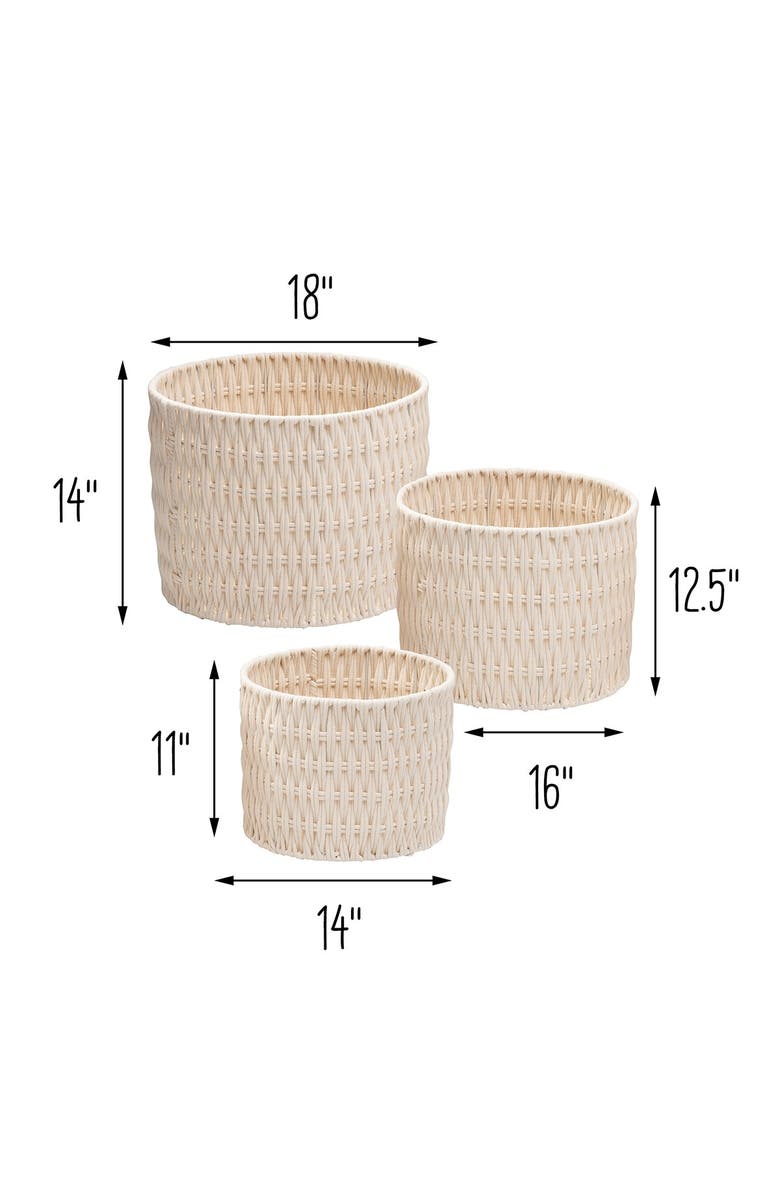 HONEY-CAN-DO Cozy Weave 3-Piece Basket Set, Alternate, color,