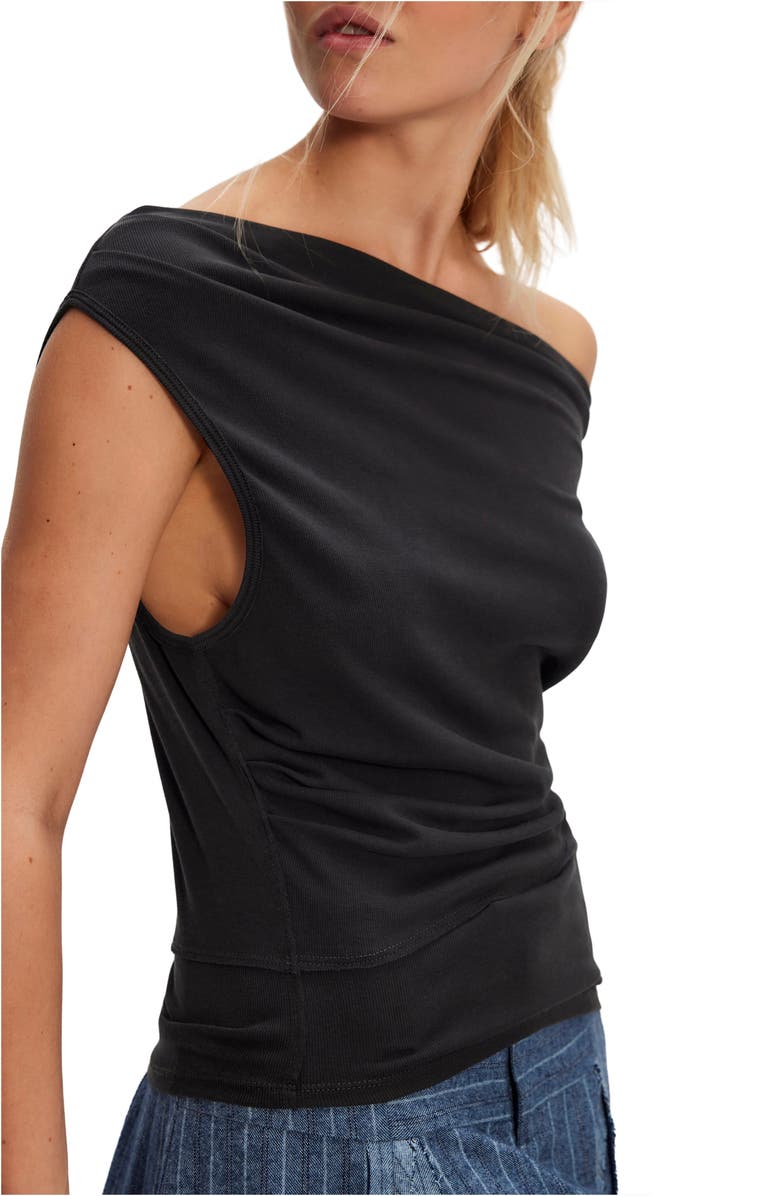 Free People Fall For You Knit Tank, Alternate, color, Black