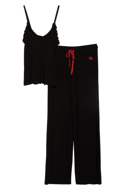 Honeydew Laid Back Wide Leg Pajamas In Black