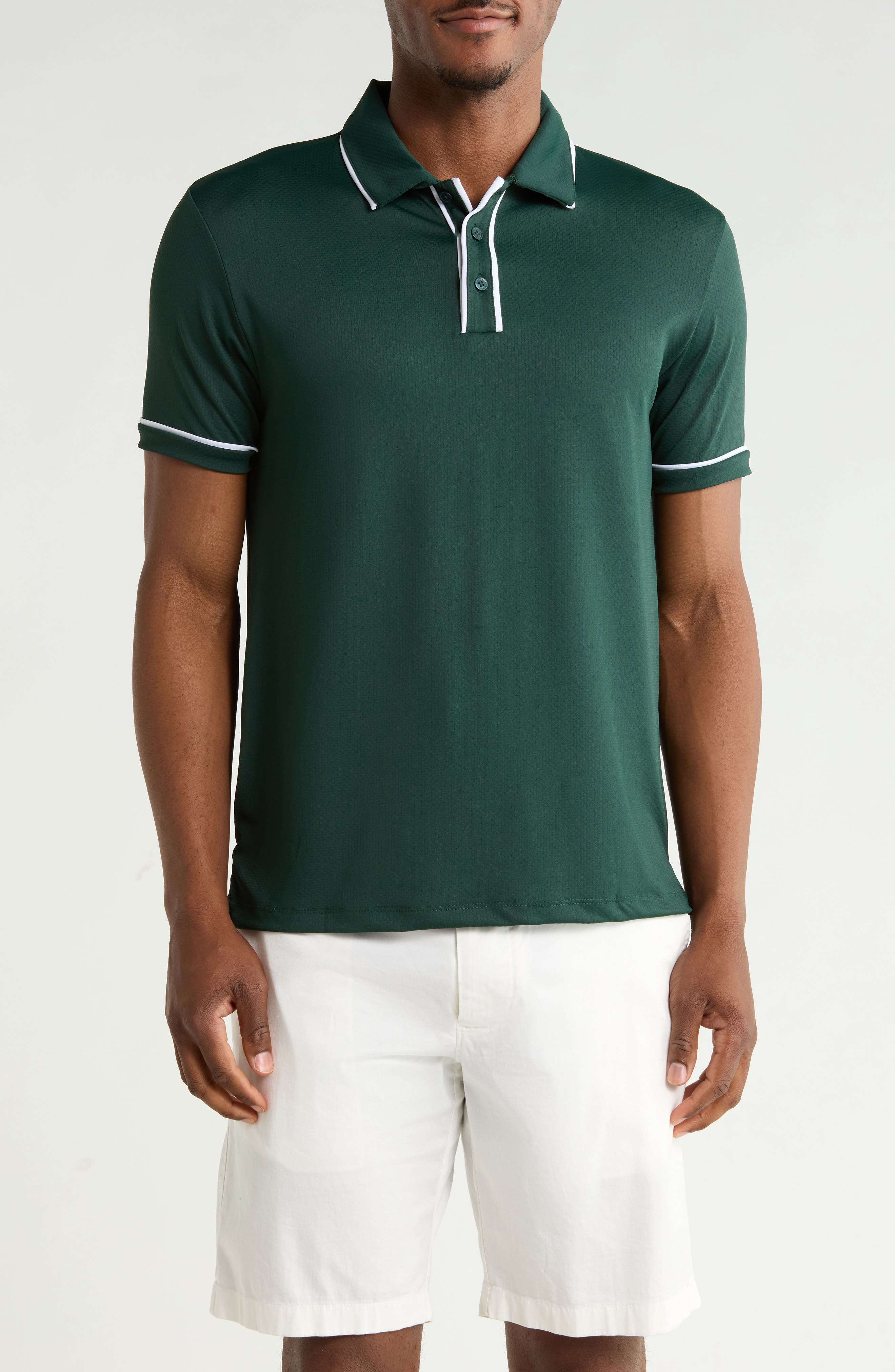 Cactus Man White Tip Short Sleeve Polo