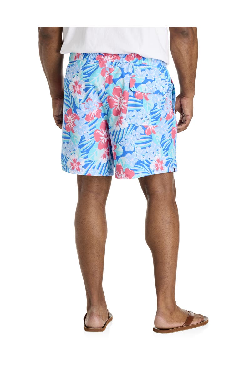 vineyard vines Big & Tall Floral Print Chappy Swim Trunks, Alternate, color, Tide Blue