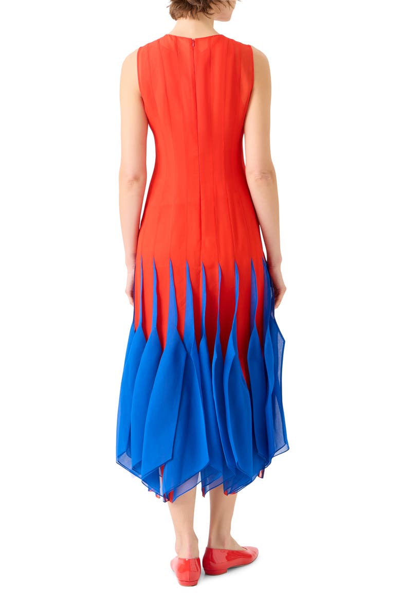 High Plains Colorblock Silk Organza Dress, Alternate, color, VERMILLION-LAPIS BLUE