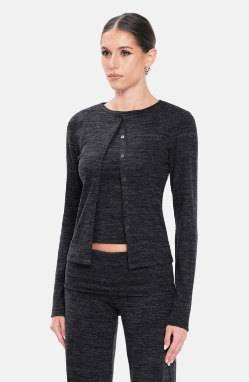 Ow Collection Nita Knit Cardigan In Gray