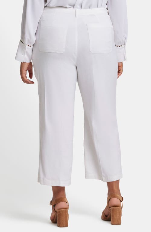 Nydj Crop Wide Leg Linen Blend Utility Pants In White