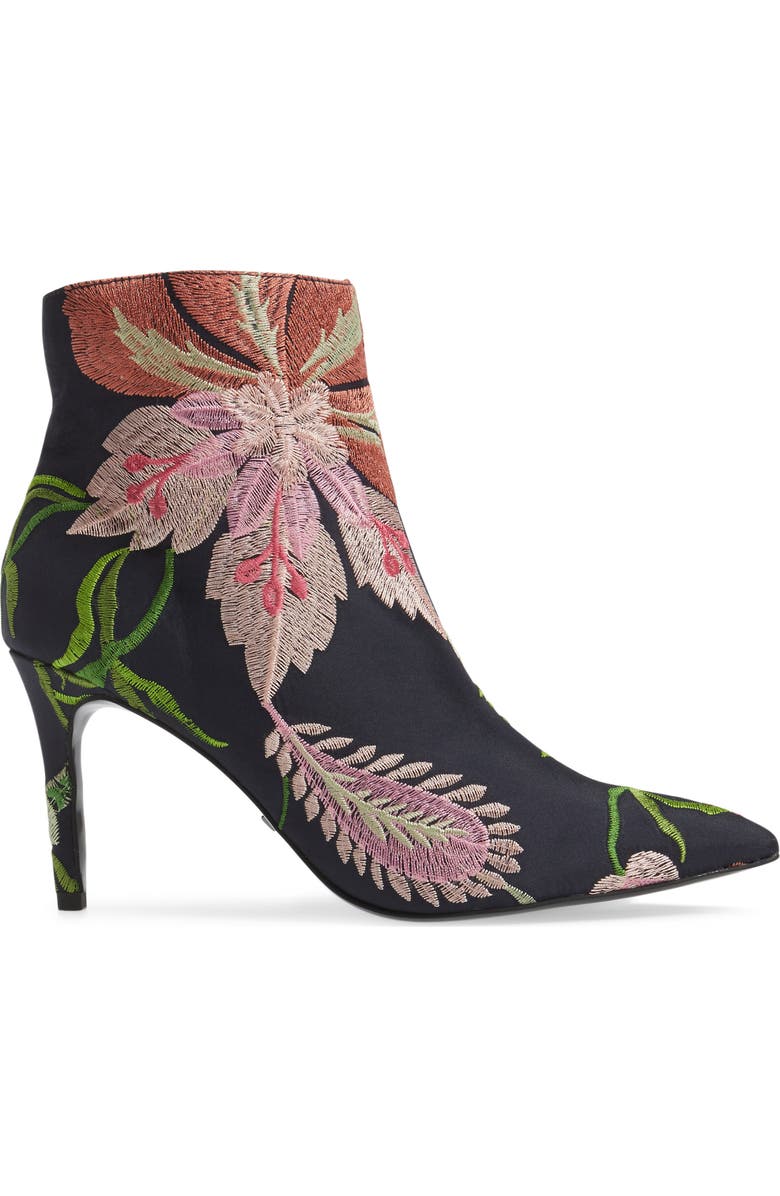 Topshop Mimosa Pointy Toe Bootie, Alternate, color, Navy Multi