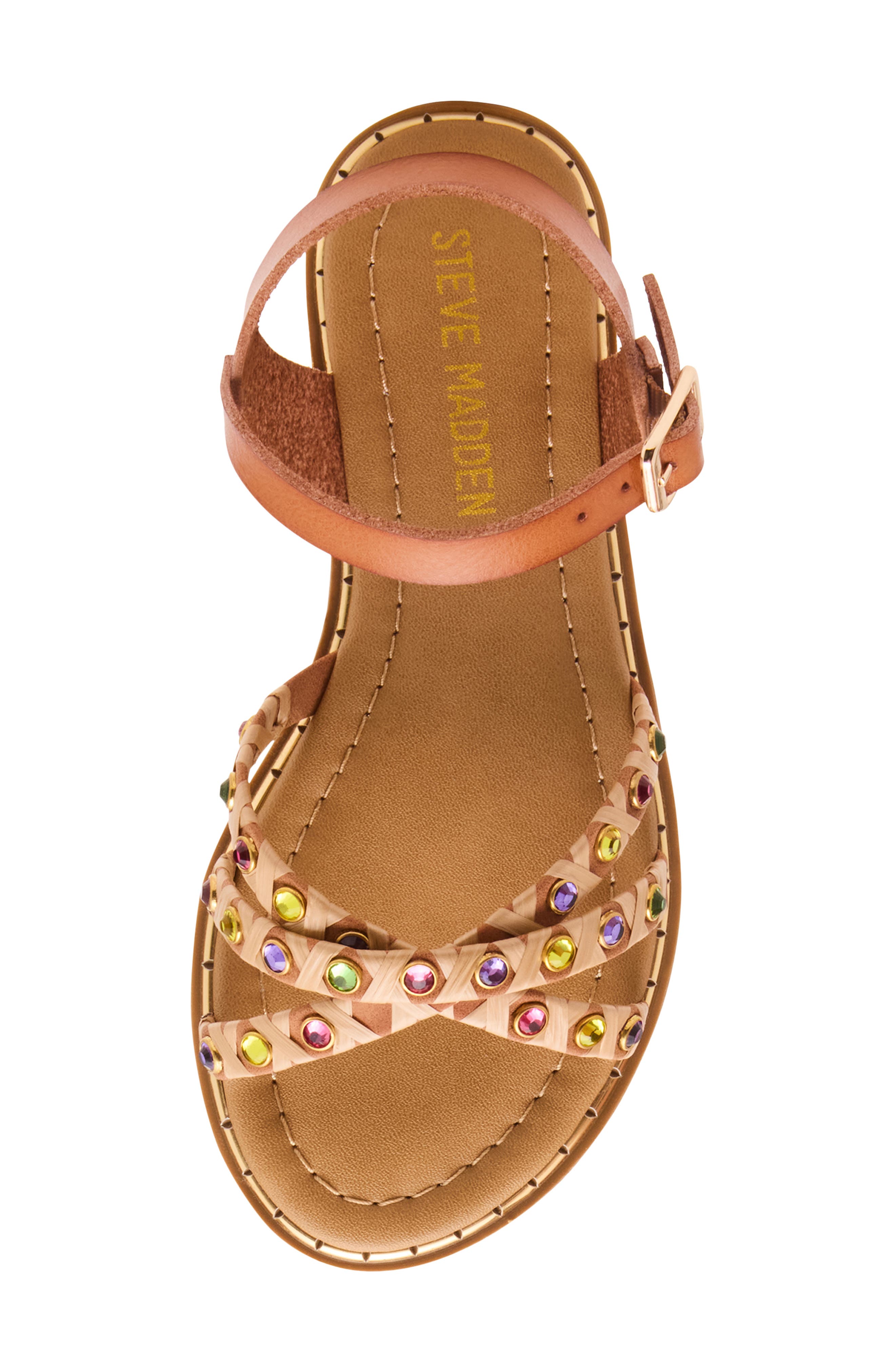 Steve Madden Kids' Gillian Ankle Strap Sandal, Alternate, color, Cognac Multi