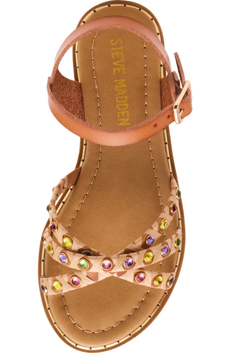 Steve Madden Kids' Gillian Ankle Strap Sandal, Alternate, color, Cognac Multi